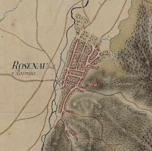 Cetatea Rasnov in Harta Iosefina a Transilvaniei