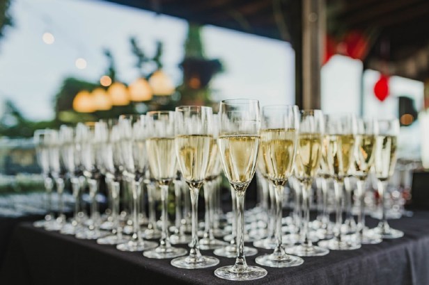 Table Of  Freshly Filled Champagne Glasses (Flip 2019)